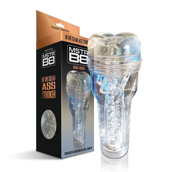 Happy Endings MSTR B8 In The Clear Anal Stroker Bum Rush Canister - TruLuv Novelties