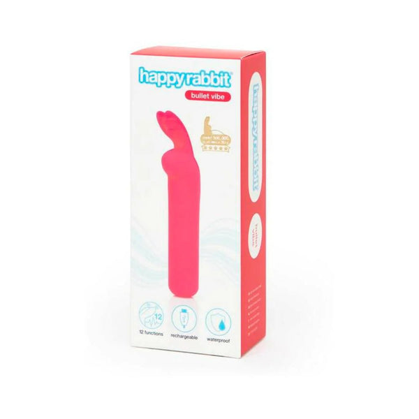 Happy Rabbit Rechargeable Silicone Bullet Vibrator With Ears Pink - TruLuv Novelties