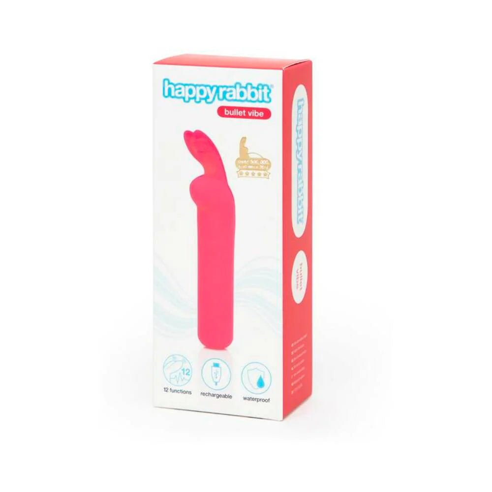Happy Rabbit Rechargeable Silicone Bullet Vibrator With Ears Pink - TruLuv Novelties