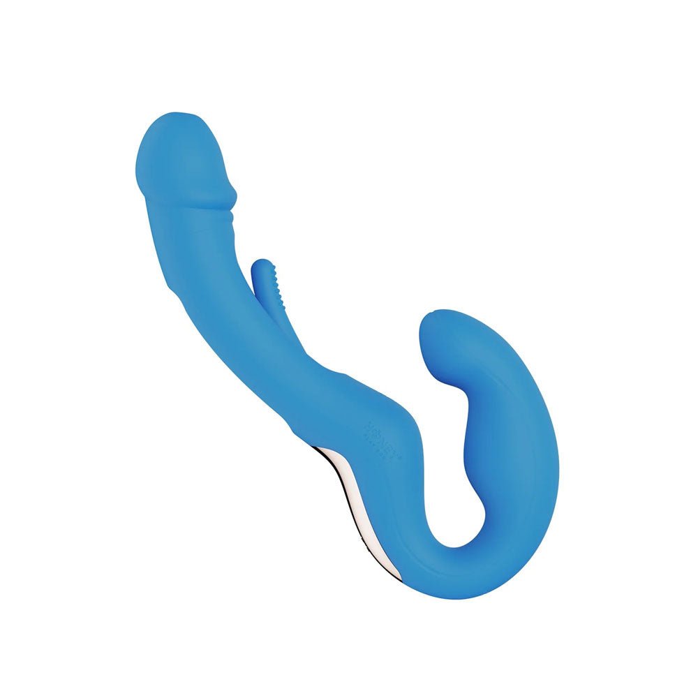 Harmony Duo App-Controlled Strapless Strap-on - Blue - TruLuv Novelties