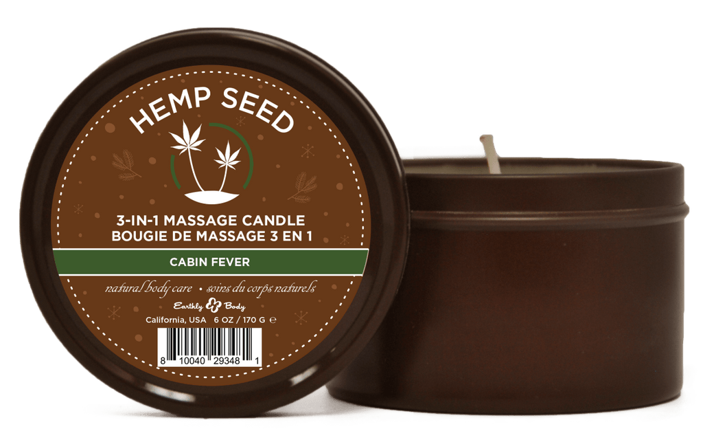 Hemp Seed 3-in-1 Massage Candle Cabin Fever 6oz- 170 G - TruLuv Novelties