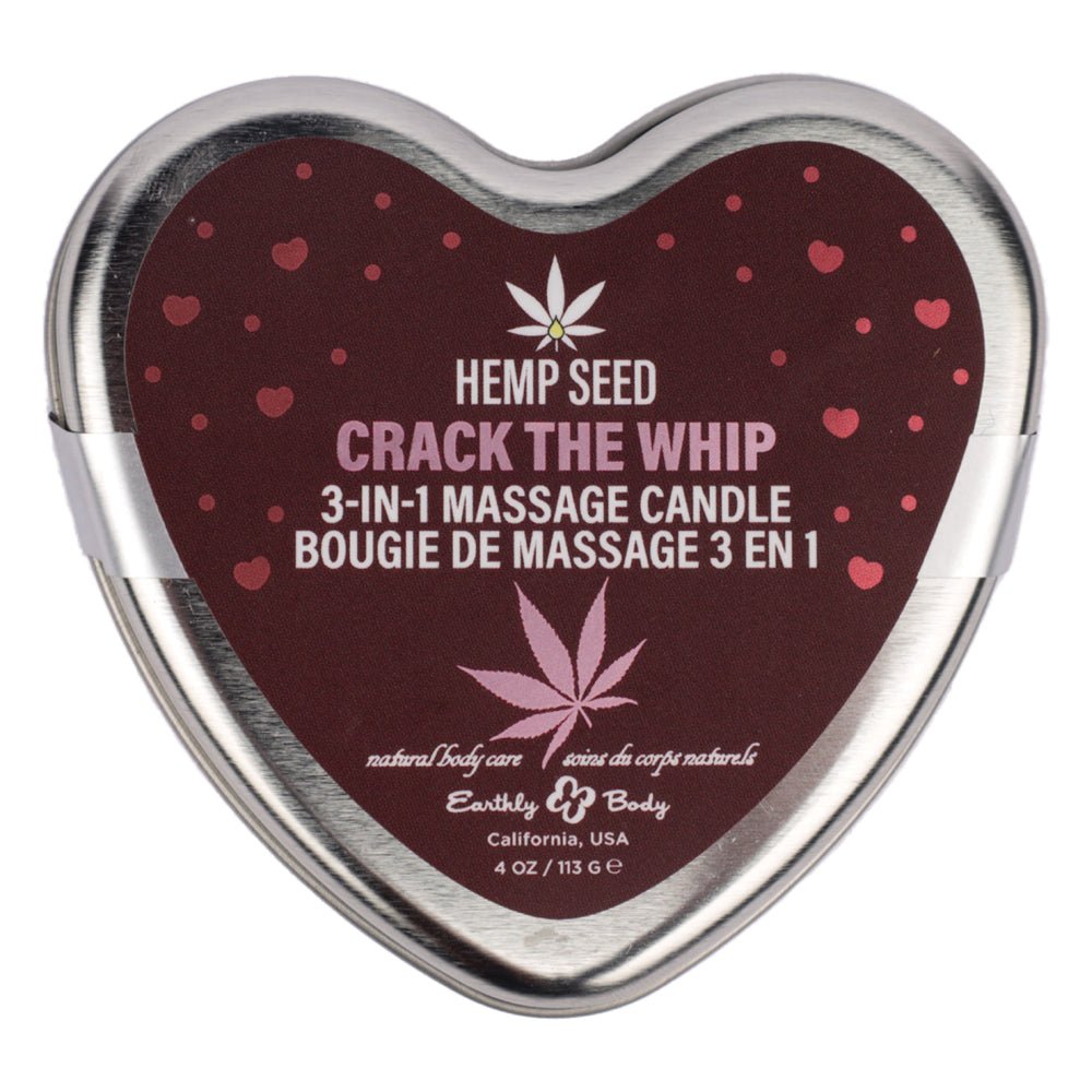 Hemp Seed 3 in 1 Massage Candle Crack the Whip 4.7oz - TruLuv Novelties