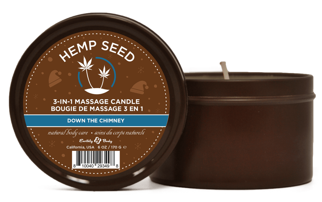 Hemp Seed 3-in-1 Massage Candle Down the Chimney 6oz- 170 G - TruLuv Novelties