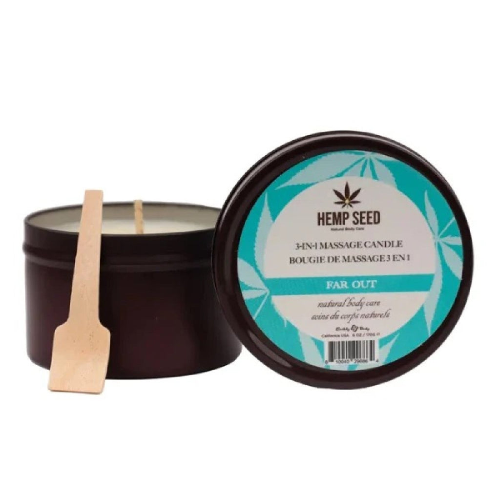 Hemp Seed 3-in-1 Massage Candle - Far Out 6 Oz - TruLuv Novelties