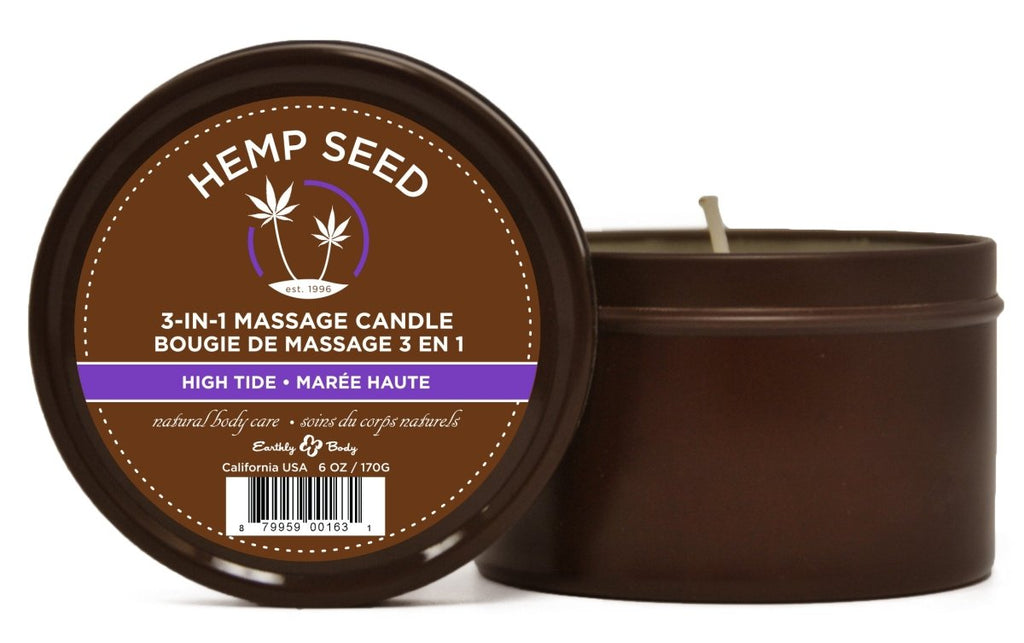 Hemp Seed 3-in-1 Massage Candle - High Tide - 6 Oz. - TruLuv Novelties