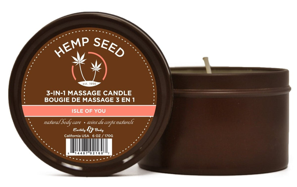 Hemp Seed 3-in-1 Massage Candle - Isle of You - 6 Oz. - TruLuv Novelties