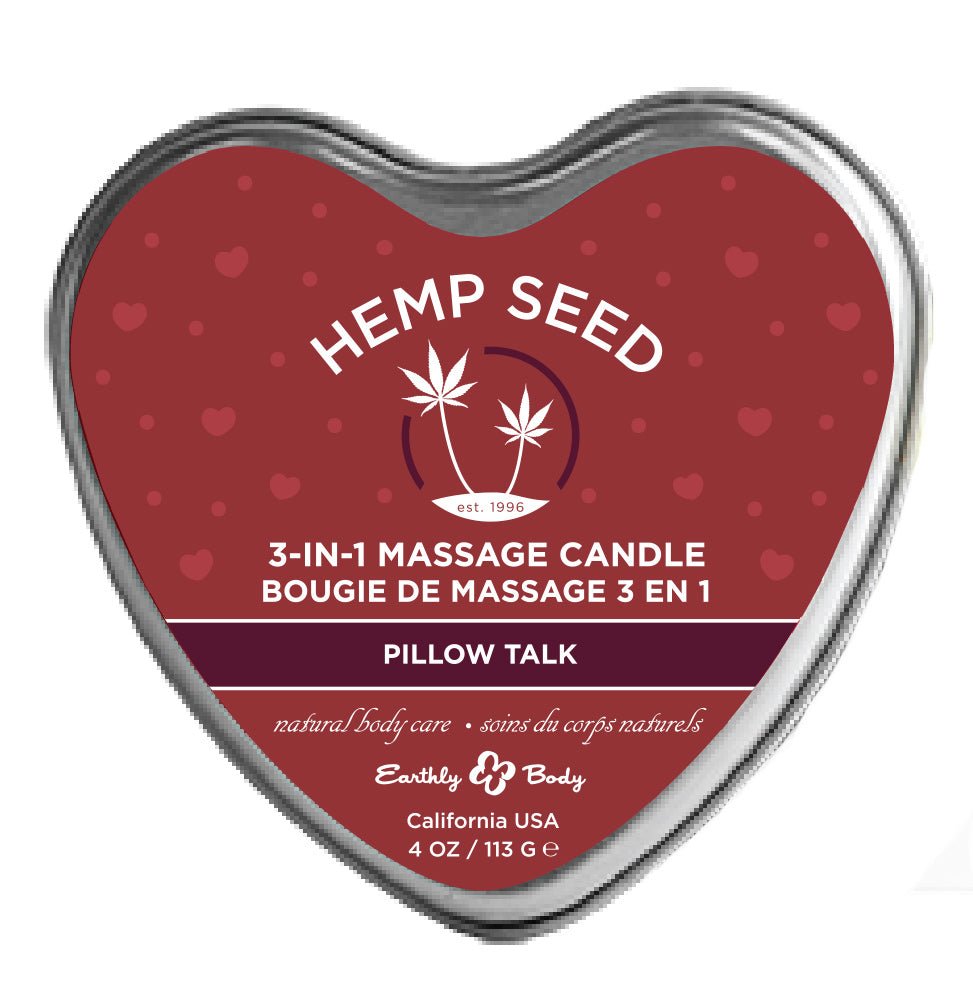 Hemp Seed 3-in-1 Massage Candle - Pillow Talk - 4 Oz - TruLuv Novelties