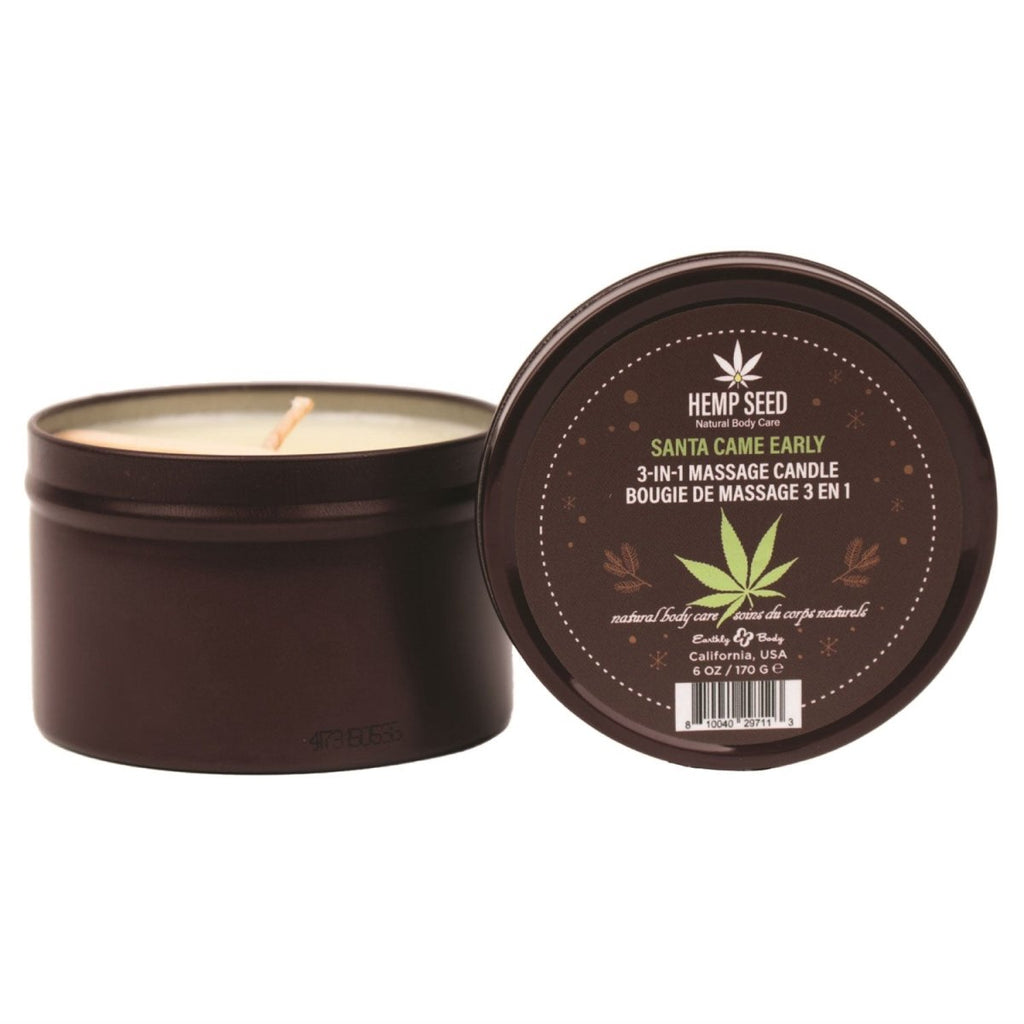 Hemp Seed 3 in 1 Massage Candle Santa Came Early - 6oz - TruLuv Novelties