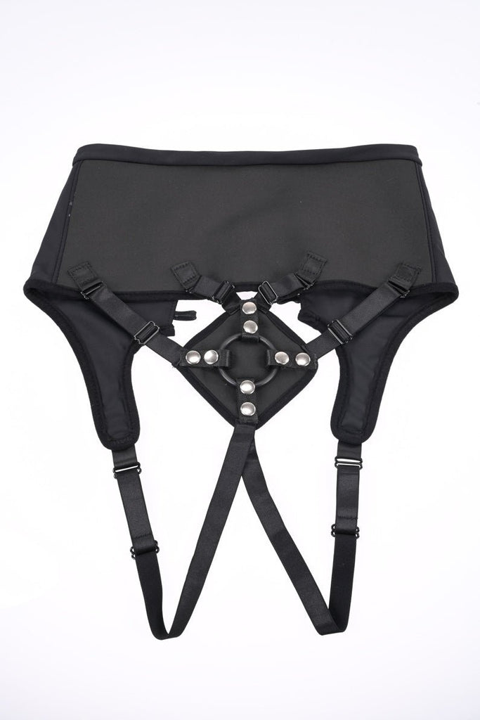 High Waisted Corset Strap on - Black - TruLuv Novelties