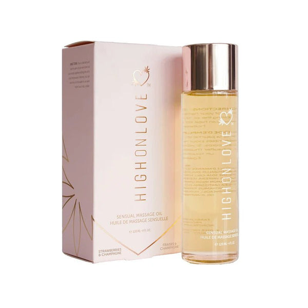 HighOnLove Massage Oil Strawberries & Champagne - TruLuv Novelties