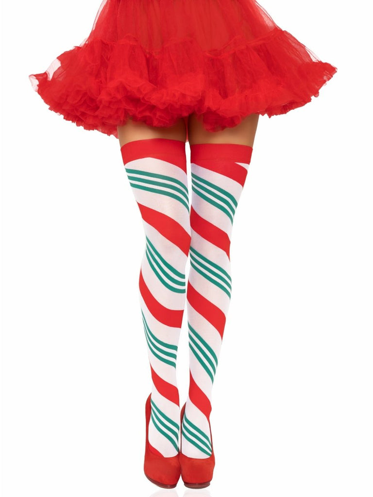 Holiday Ribbon Thigh High - Swirl - TruLuv Novelties