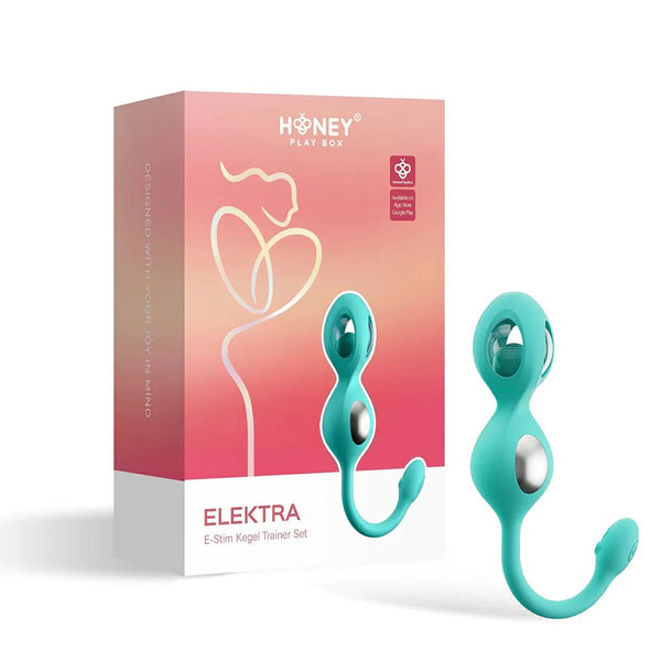 Honey Play Box Elektra App - Controlled E - Stim Kegel Training Set Cyan - TruLuv Novelties
