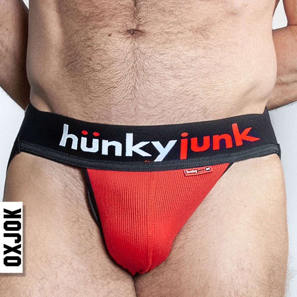 Hunker Comfy - Pouch Slider - Strap Jock Red Hot Large - TruLuv Novelties