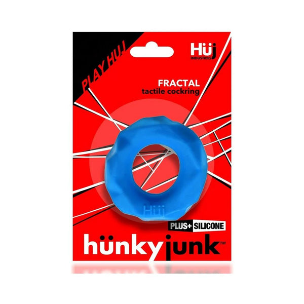 Hunkyjunk Fractal Tactile Cockring Teal Ice - TruLuv Novelties