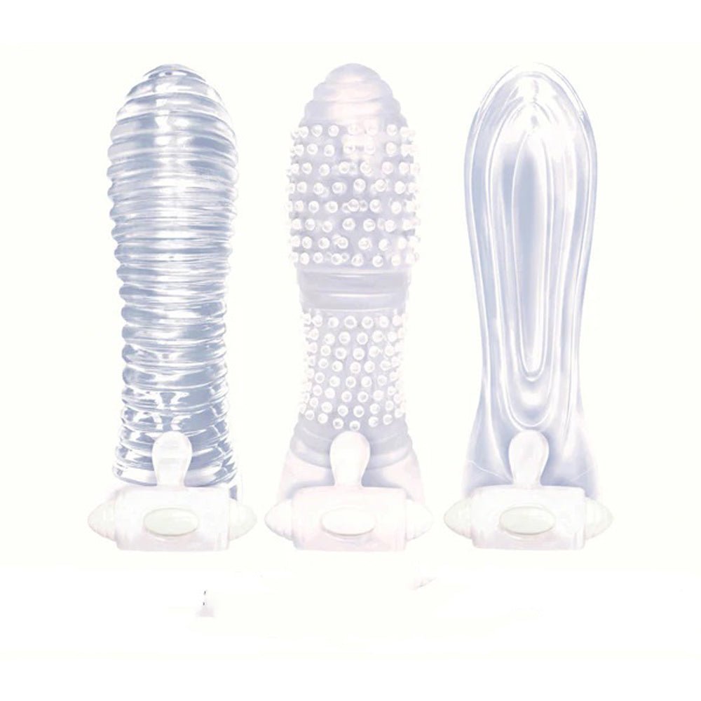 Icon Brands - Vibrating Sextenders 3-Pack - Clear - TruLuv Novelties