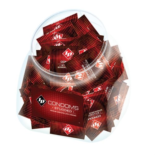 ID Condoms - Studded - 144 Piece Jar - TruLuv Novelties