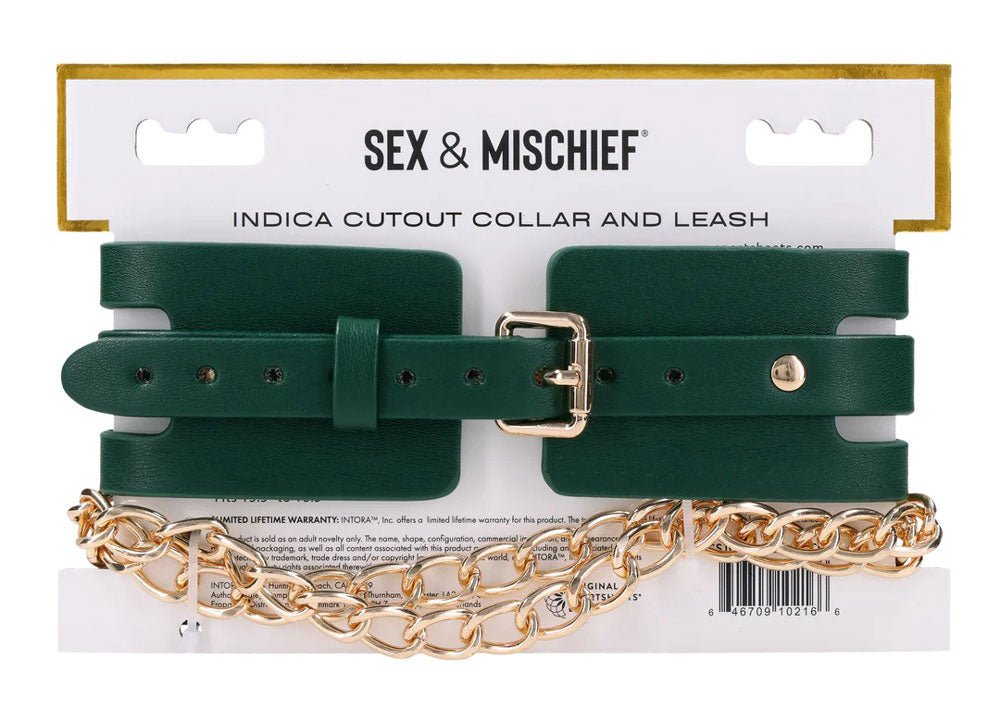 Indica Cutout Collar and Leash - Green - TruLuv Novelties