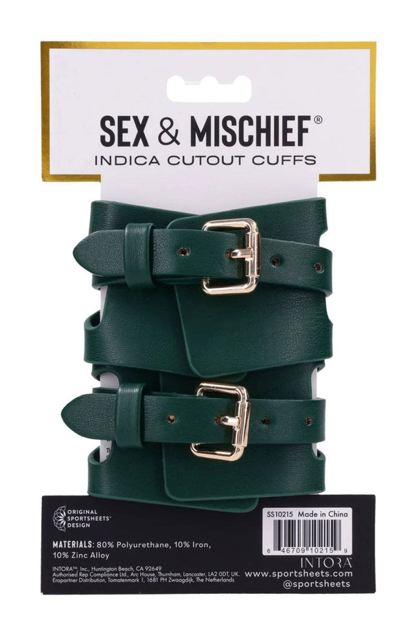 Indica Cutout Cuffs - Green - TruLuv Novelties