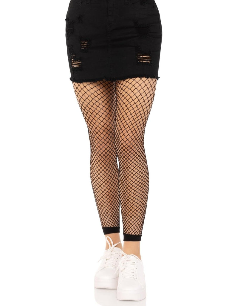 Industrial Net Footless Tights - One Size - Black - TruLuv Novelties