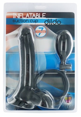 Inflatable Suction Cup Dong - Black - TruLuv Novelties