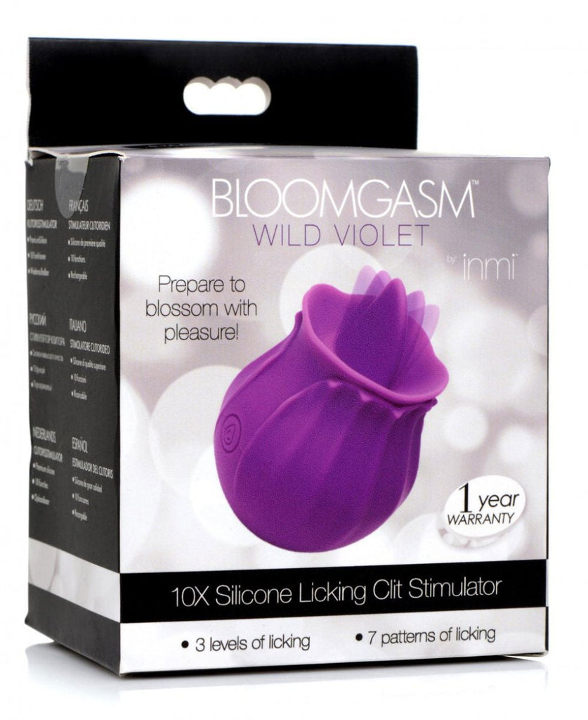 Inmi - Bloomgasm Wild Violet Licking Silicone Stimulator - Violet - TruLuv Novelties