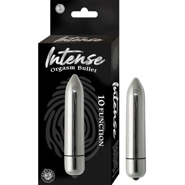 Intense Orgasm Bullet 10 Function Waterproof Silver - TruLuv Novelties