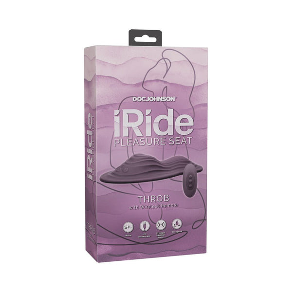 iRide Pleasure Seat Throb Rechargeable with Wireless Remote Dusty Purple - TruLuv Novelties