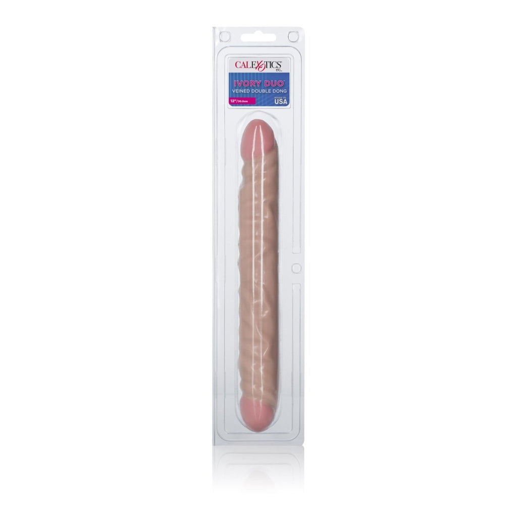 Ivory Duo Inches Veined Double Dong - TruLuv Novelties
