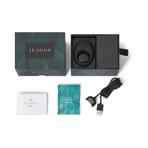 Je Joue Mio Rechargeable Vibrating Silicone Cock Ring Black - TruLuv Novelties