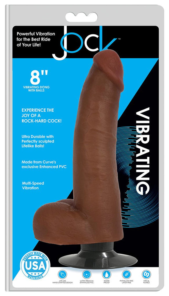 Jock 8 Inch Vibrating Dong With Balls - TruLuv Novelties