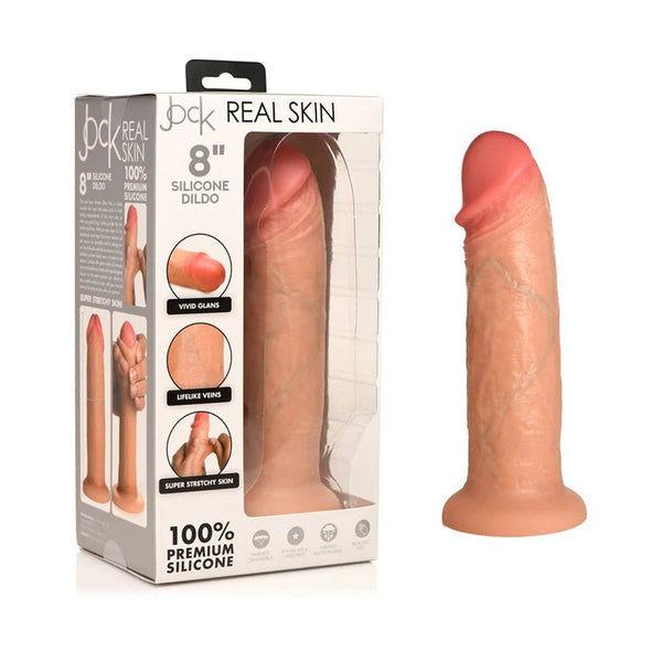 Jock Real Skin Silicone Dildo 8 in. Light - TruLuv Novelties