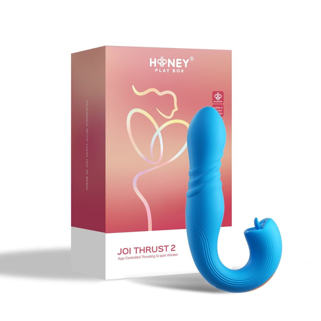 Joi Thrust 2 - App Controlled Thrusting G-Spot Vibrator - Blue - TruLuv Novelties