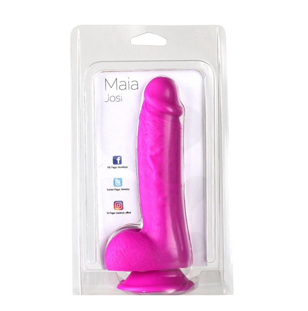 Josi Silicone Realistic Suction Cup Dong - Dark Purple - TruLuv Novelties