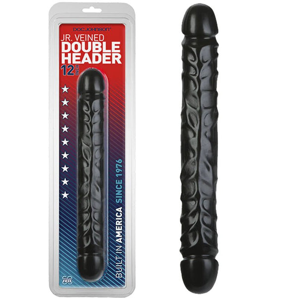 Jr. Double Header: 12in.x 1.5in. (Black) - TruLuv Novelties