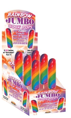 Jumbo Rainbow Cock Pops 6 Piece Display - TruLuv Novelties