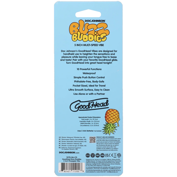 Goodhead - Buzz Buddies - 5 Inch Muti-Speed Vibe Pineapple
