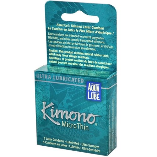 Kimono Microthin Plus Aqua Lube - 3 Pack - TruLuv Novelties
