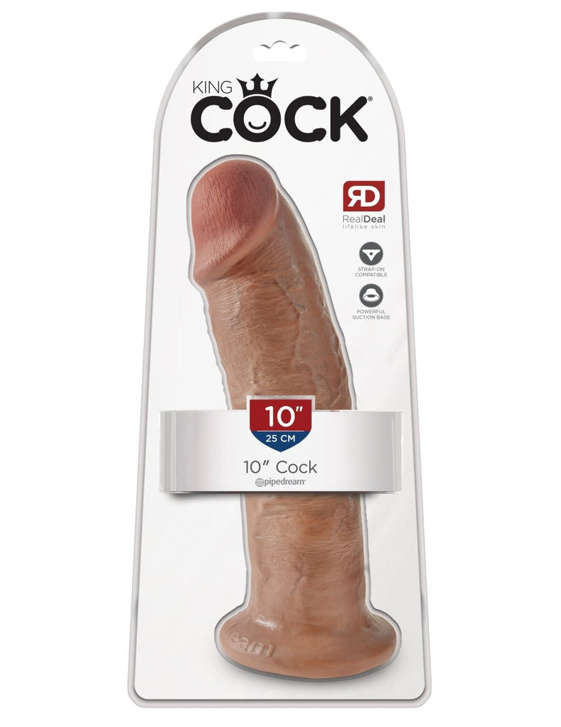 King Cock 10 Inch Cock - Tan - TruLuv Novelties
