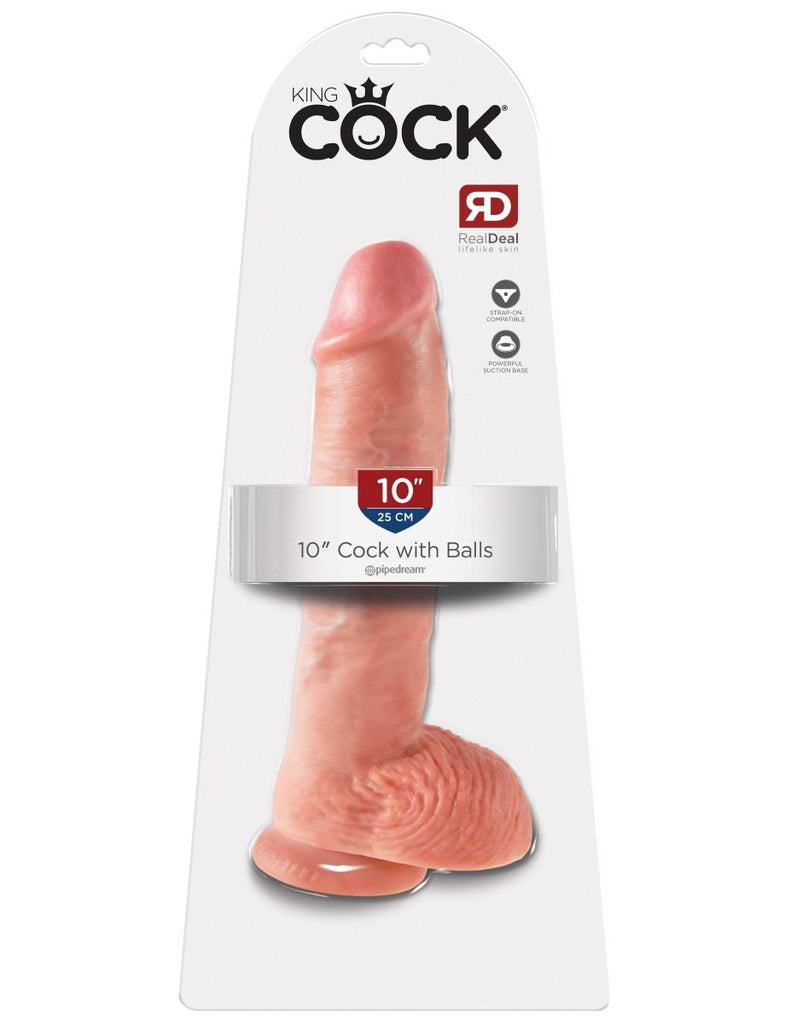 King Cock 10-Inch Cock With Balls - TruLuv Novelties
