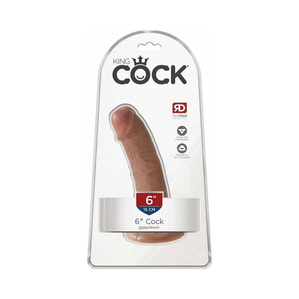 King Cock 6 in. Cock Realistic Dildo With Suction Cup Tan - TruLuv Novelties