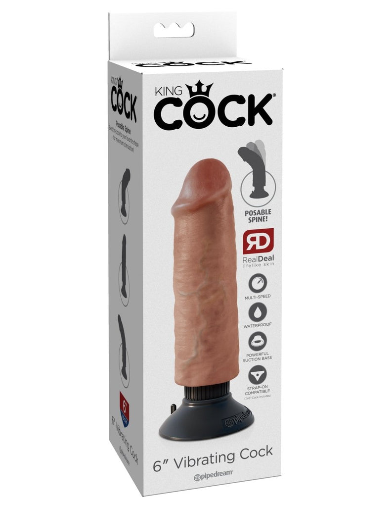 King Cock 6" Vibrating Cock - TruLuv Novelties