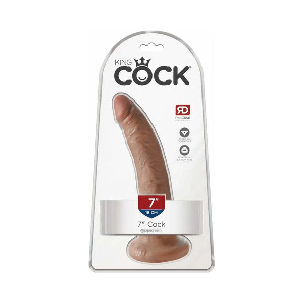 King Cock 7 in. Cock Realistic Dildo With Suction Cup Tan - TruLuv Novelties