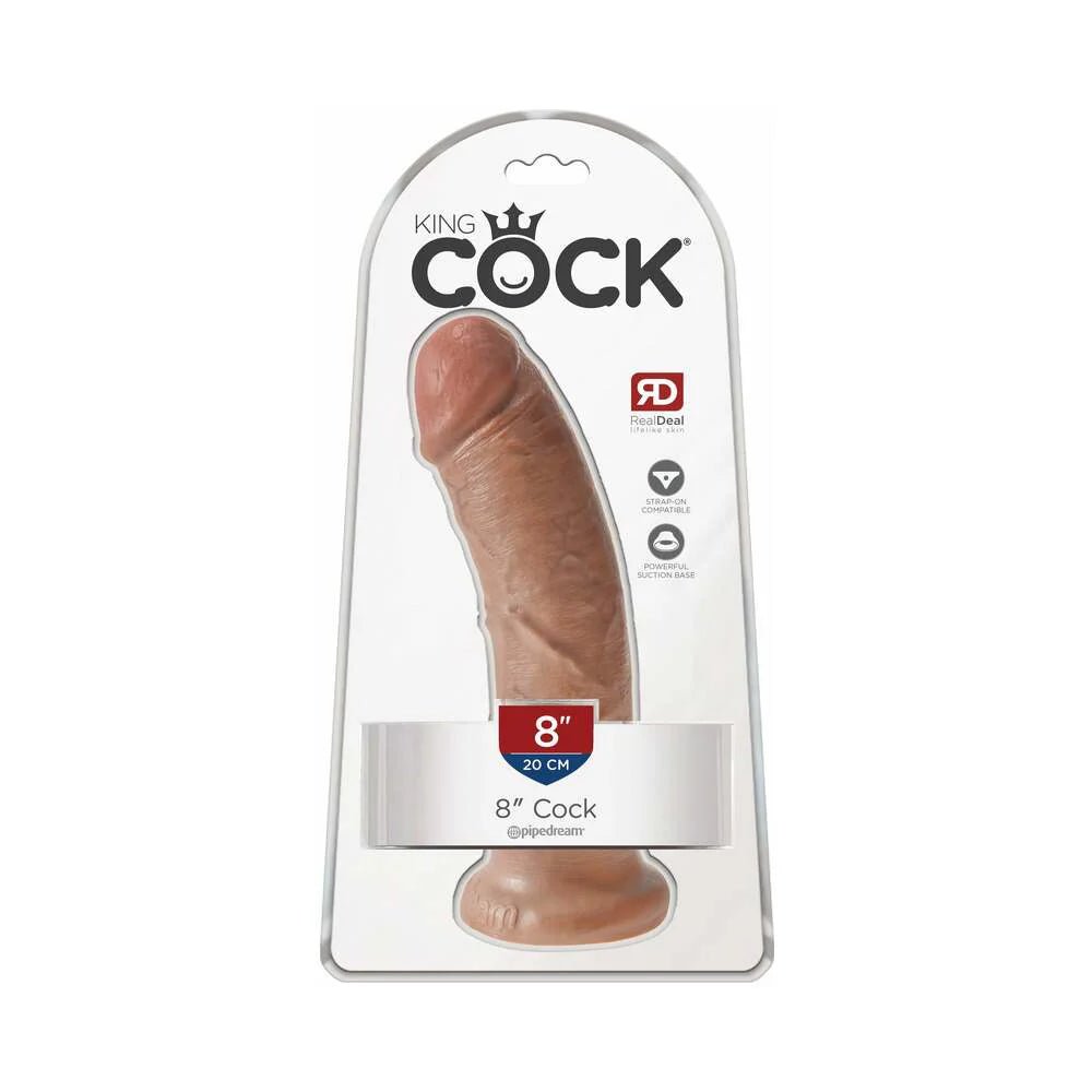 King Cock 8 in. Cock Realistic Dildo With Suction Cup Tan - TruLuv Novelties