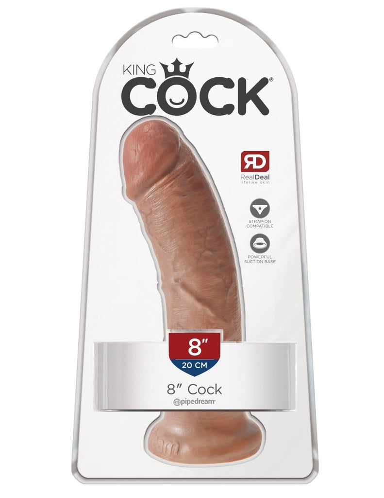 King Cock 8 Inch Cock - Tan - TruLuv Novelties