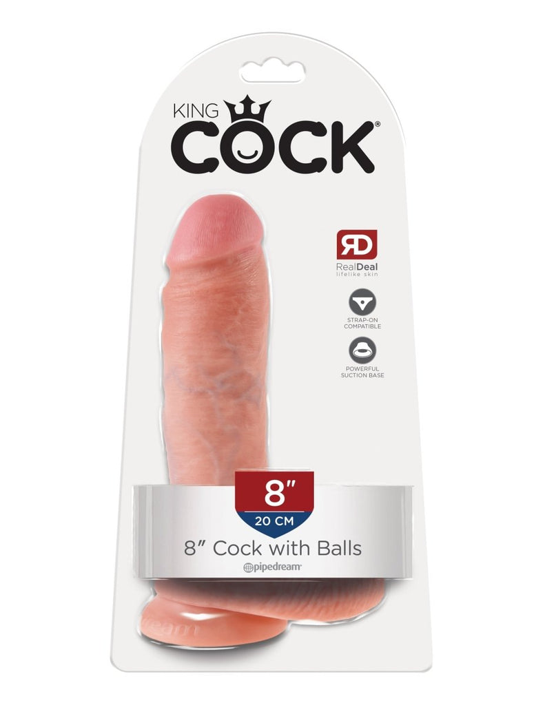 King Cock 8-Inch Cock With Balls - TruLuv Novelties