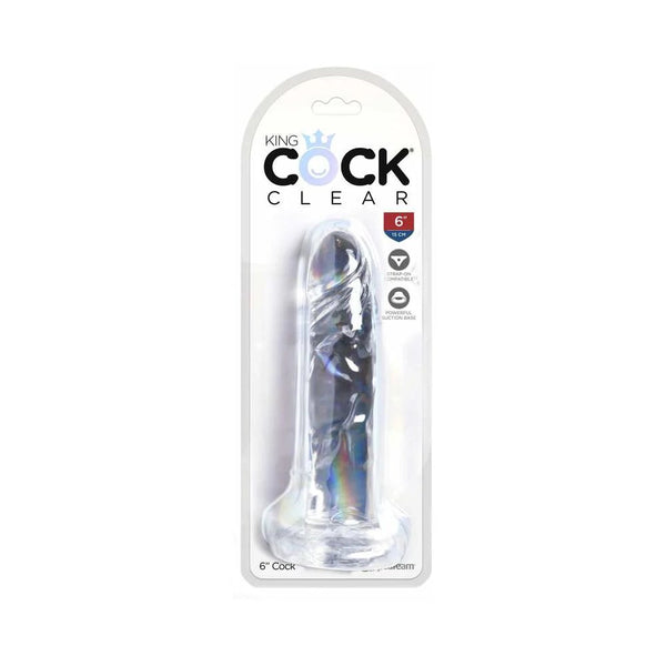 King Cock Clear 6 in. Cock Realistic Dildo With Suction Cup - TruLuv Novelties