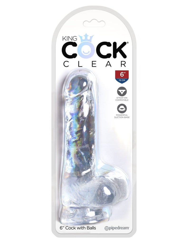 King Cock Clear Cock With Balls - TruLuv Novelties