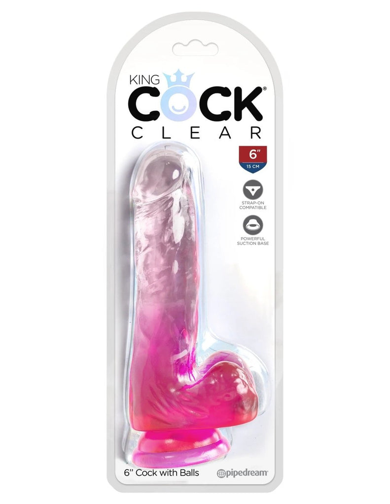 King Cock Clear Inch With Balls - TruLuv Novelties
