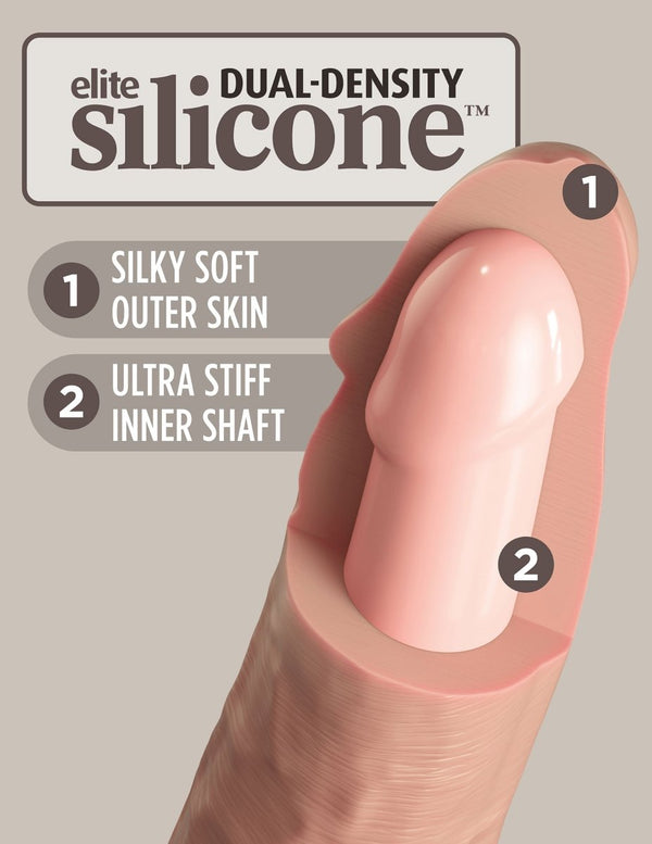 King Cock Elite 8 Inch Dual Density Silicone Cock - Light - TruLuv Novelties