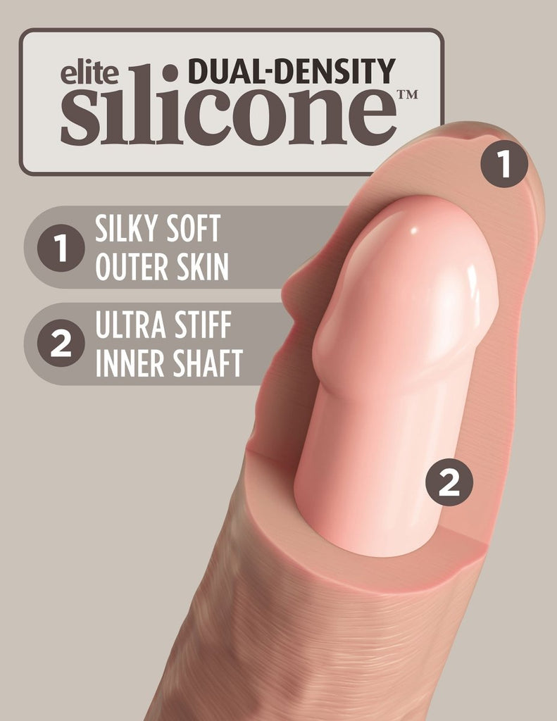 King Cock Elite 8 Inch Dual Density Silicone Cock - Light - TruLuv Novelties